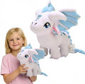 Juguete de peluche de dragón de alas de fuego, almohada de felpa de dragón alado de fuego, animales de peluche de dragón Rainwing, linda muñeca de dragón, regalos adecuados para niños (blanco)