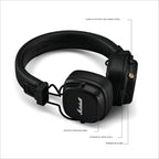 Marshall Major V Auriculares inalámbricos Bluetooth en la oreja - Negro, Tamaño único