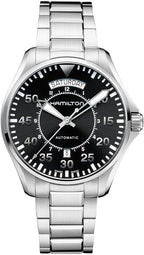 Hamilton Reloj de vestir suizo "Khaki Aviation" automático de acero inoxidable, color: plateado, modelo: H64615135