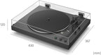 Sony PSLX3BT - Tocadiscos de reproducción automática completa con conectividad Bluetooth, paquete negro con kit de limpieza de discos de vinilo Deco Gear y Deco Essentials 2 años CPS paquete de protección mejorada