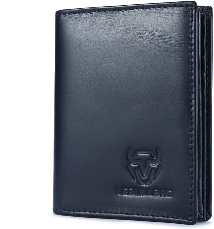 LEBULLBRO Cartera Bifold de Cuero Genuino con Bloqueo RFID Cartera...