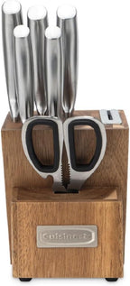 Cuisinart Juego de Cuchillos Esenciales de Acero Inoxidable de 7 Piezas con Bloque y Afilador Integrado