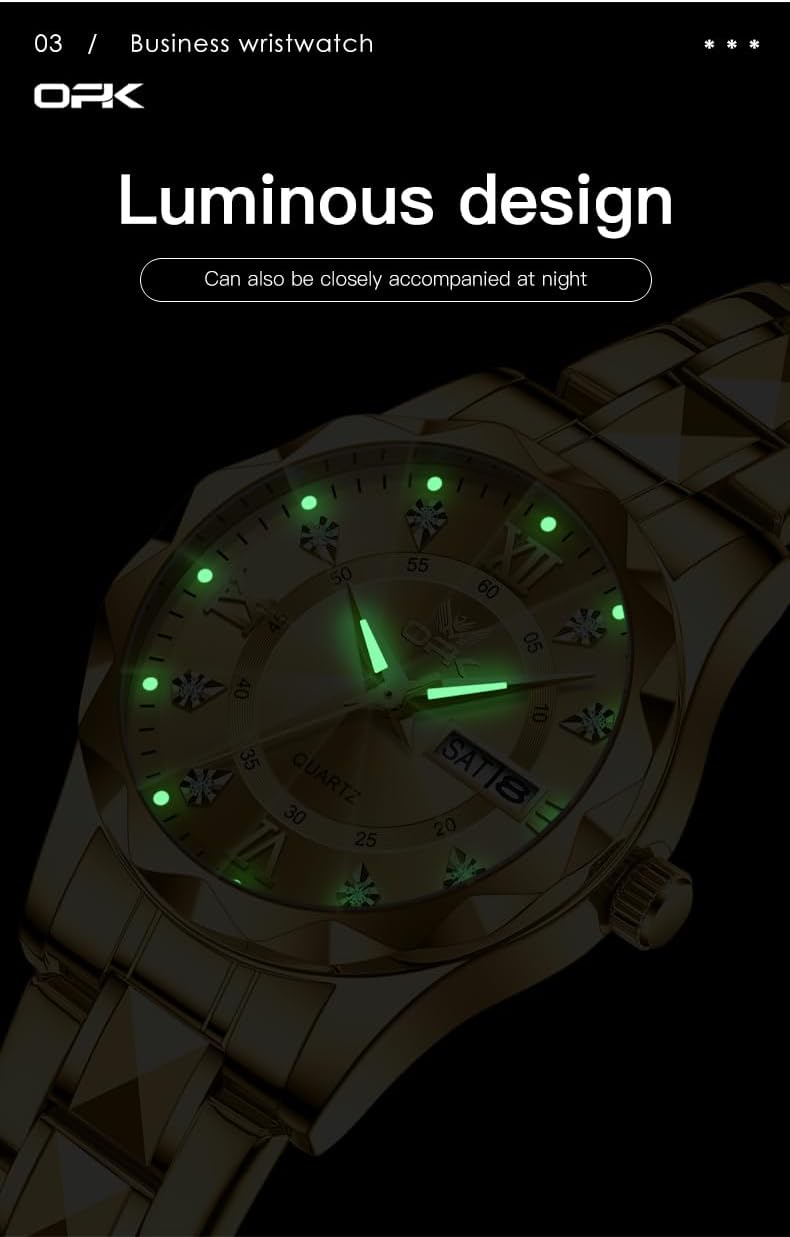 OPK Relojes para Mujer Estilo Business, Reloj Femenino con Correa de Acero Inoxidable, Reloj de Muñeca para Damas