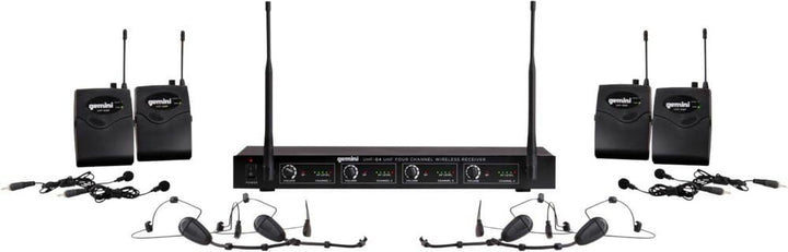 Gemini Sistema de micrófono de mano inalámbrico UHF de 4 micrófonos...