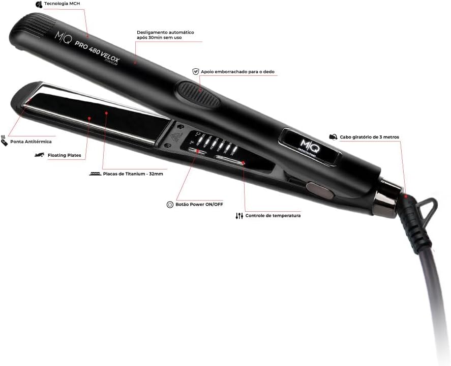 MQ Professional Plancha de pelo Pro 480 Velox Titanium Flat Iron \u...