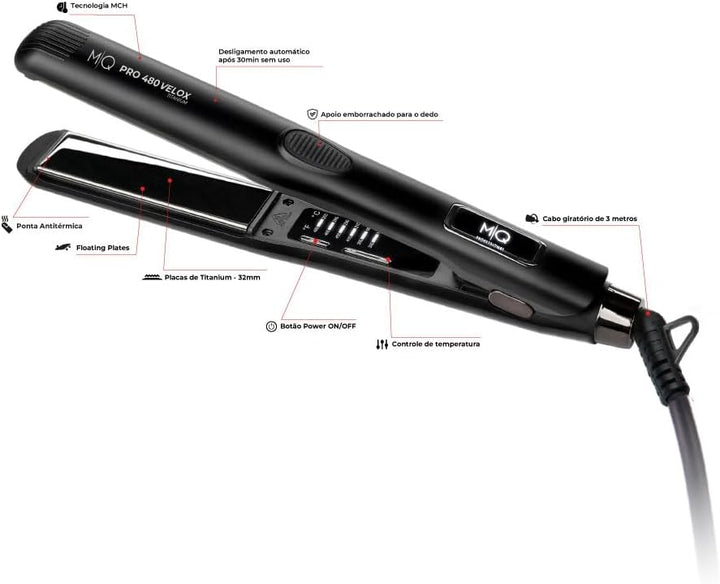 MQ Professional Plancha de pelo Pro 480 Velox Titanium Flat Iron \u...