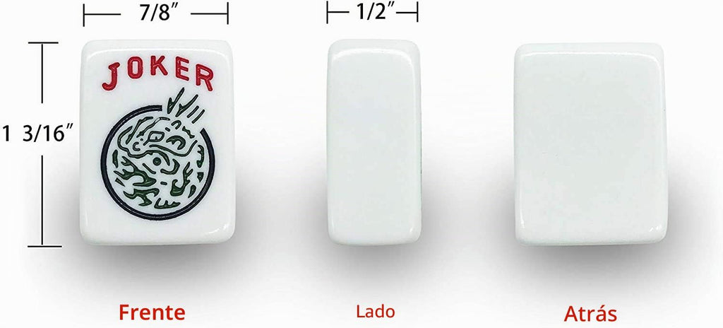 Juego de Mah-jong Americano Set 166 Fichas Blancas Bolsa de Viaje con acolchado rojo