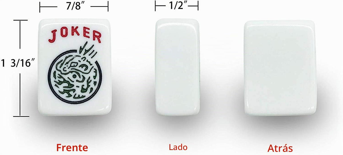 Juego de Mah-jong Americano Set 166 Fichas Blancas Bolsa de Viaje con acolchado rojo