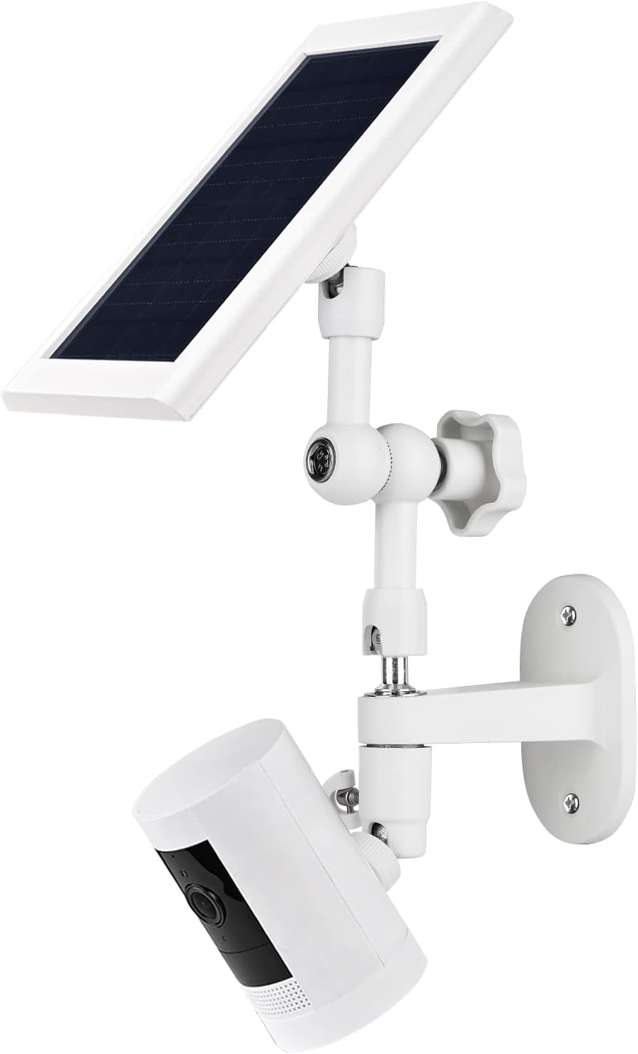 Soporte de pared 2 en 1 para panel solar de anillo batería