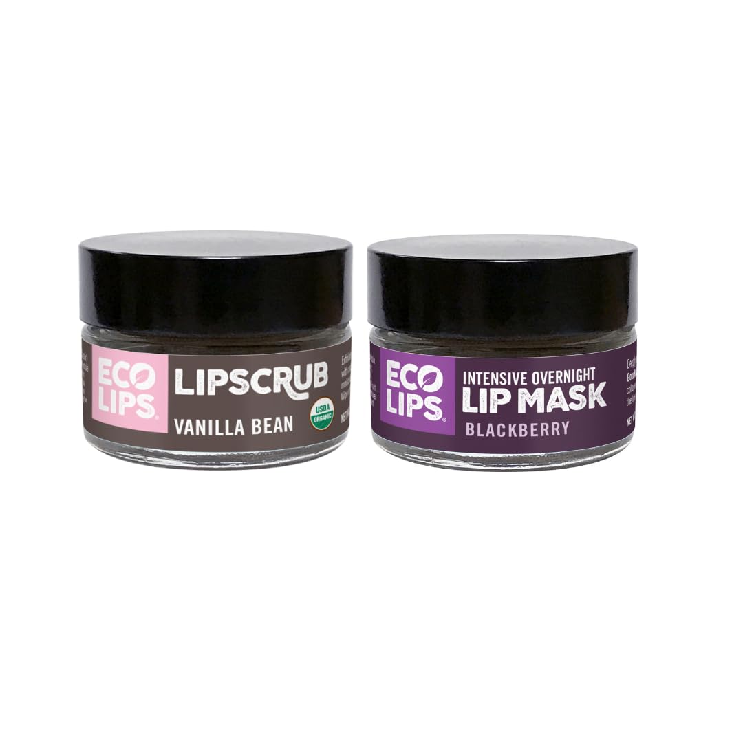Eco Lips Vanilla Bean Lip Sugar Scrub &amp; Blackberry Intensive Ov...