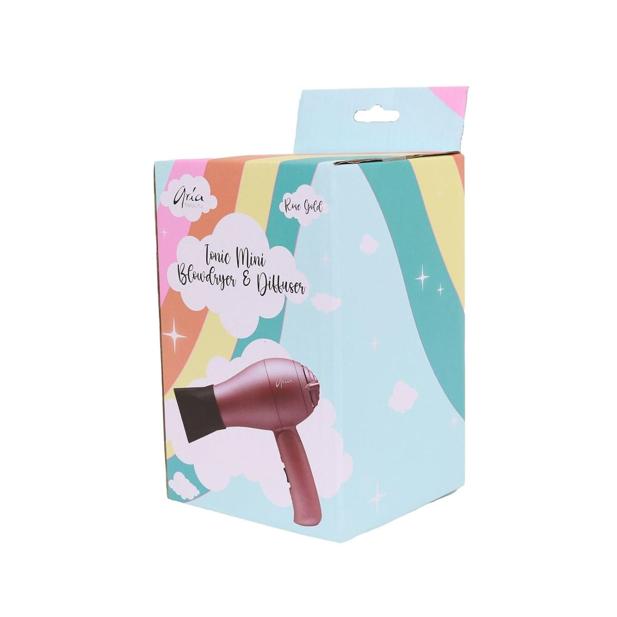 Aria Beauty Mini secador plegable compacto, doble votaje, difusor y boquilla concentradora incluida, diseño ligero, perfecto para viajes, 1000 W