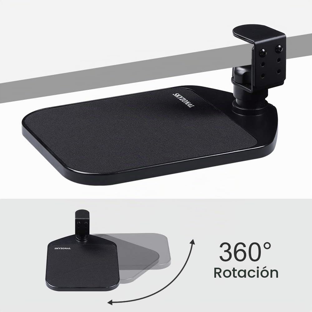 Plataforma ergonómica para mouse debajo del escritorio Alfombrilla ergonómica para mouse (negro)
