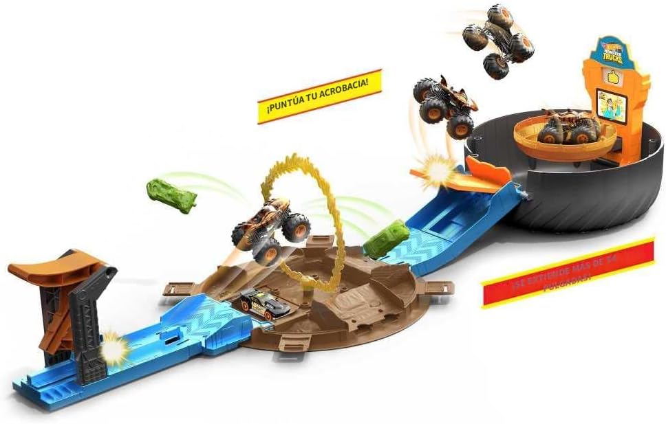 Hot Wheels Juego de neumáticos Monster Trucks, incluye 3 camiones m...