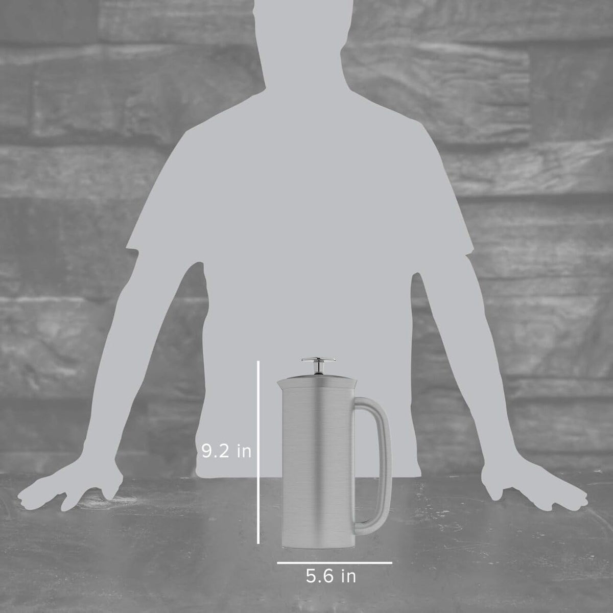ESPRO Prensa francesa P7, 18oz, cepillada, cafetera de acero inoxidable