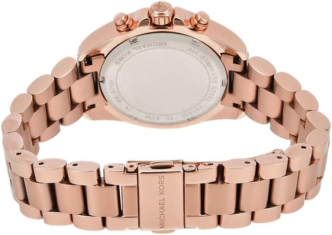 Michael Kors Bradshaw Reloj para Mujer, Reloj Cronógrafo de Acero Inoxidable para Mujer con Correa de Acero o Cuero