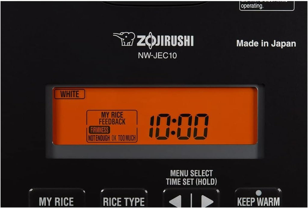 Zojirushi NW-JEC10BA - Arrocera y calentador de calor por inducción de presión (IH), 5.5 tazas, fabricado en Japón