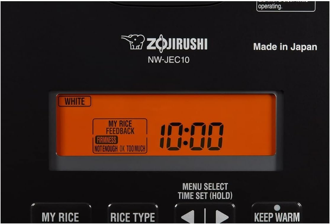 Zojirushi NW-JEC10BA - Arrocera y calentador de calor por inducción de presión (IH), 5.5 tazas, fabricado en Japón