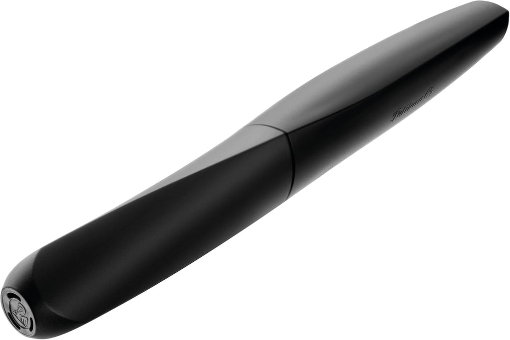 Pelikan Pluma estilográfica Twist 946806 con 1 cartucho de tinta, punta media, color negro, en caja