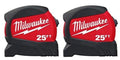 Milwaukee Tool 48-22-7125 Cinta métrica magnética 25 ft x 1.83 in, paquete de 2