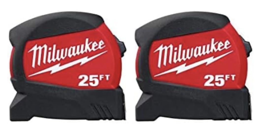 Milwaukee Tool 48-22-7125 Cinta métrica magnética 25 ft x 1.83 in, paquete de 2
