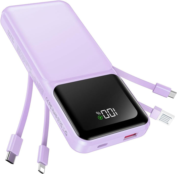 Cargador Portátil con Cable Integrado - 20000mAh Carga Rápida Panta...