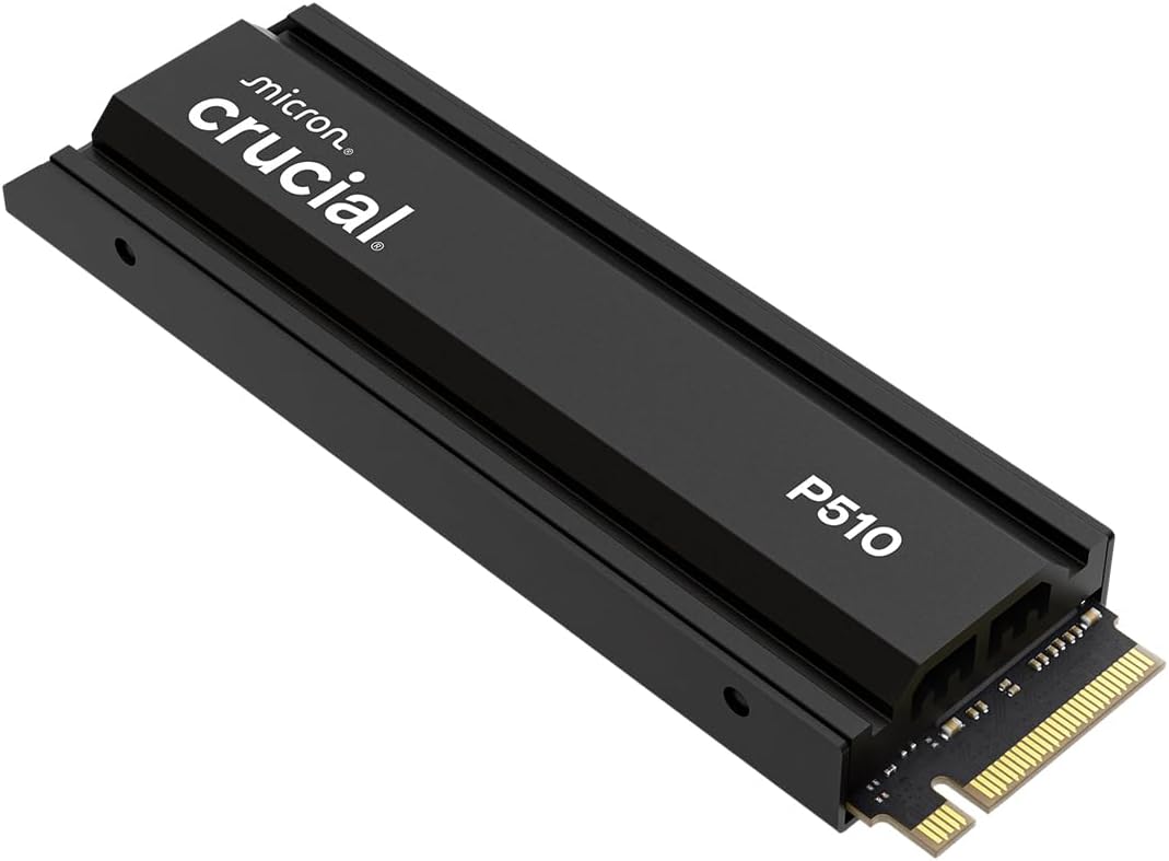 Crucial P510 PCIe Gen5 NVMe 1TB SSD con disipador de calor, hasta 1...
