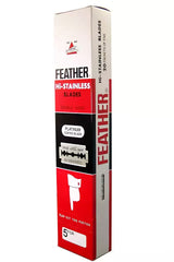 100 cuchillas de afeitar Hi-stainless de Feather con doble filo