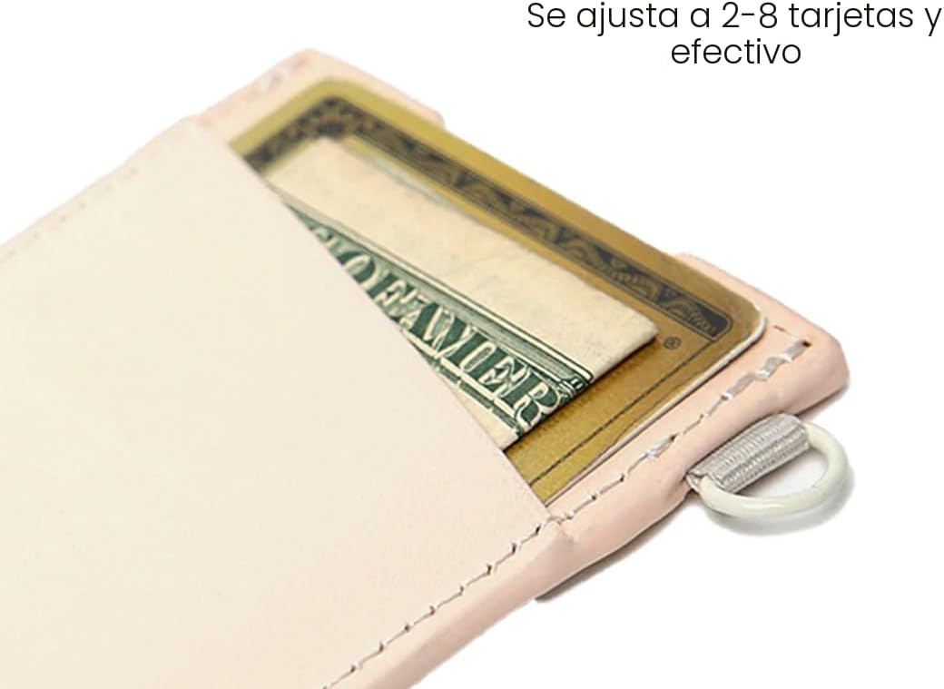 Thread Wallets Cartera con tarjetero de cuero minimalista ultradelgada (blanco hueso)