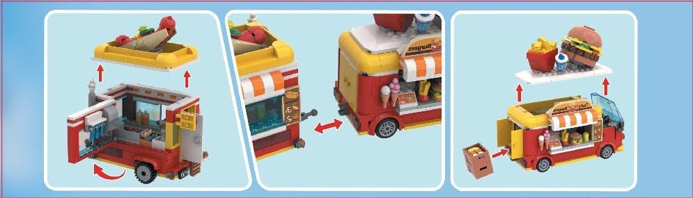 HOGOKIDS City Burger Truck House - Juguete de construcción