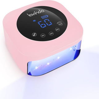 Lavinda Lámpara de uñas LED UV de 54 W, luz de uñas de gel inalámbr...