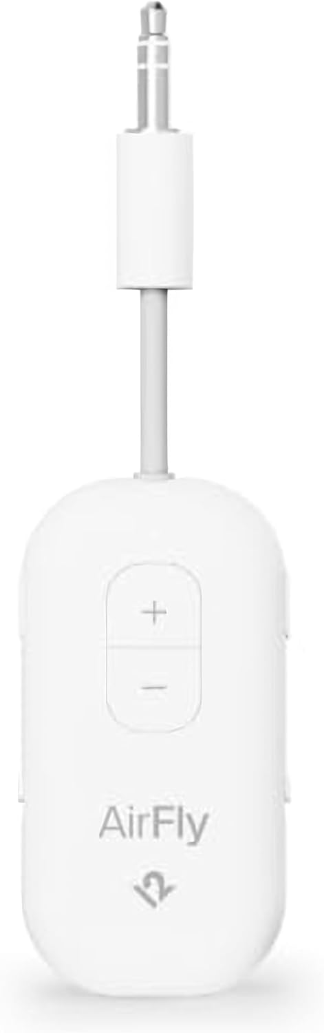 AirFly Pro 2 - Adaptador Bluetooth, Empareja 2 AirPods o Auriculares Inalámbricos - Transmisor y Receptor Bluetooth AUX de 3.5mm para Autos, Barcos, Cintas de Correr, TVs y Más - Esenciales de Viaje