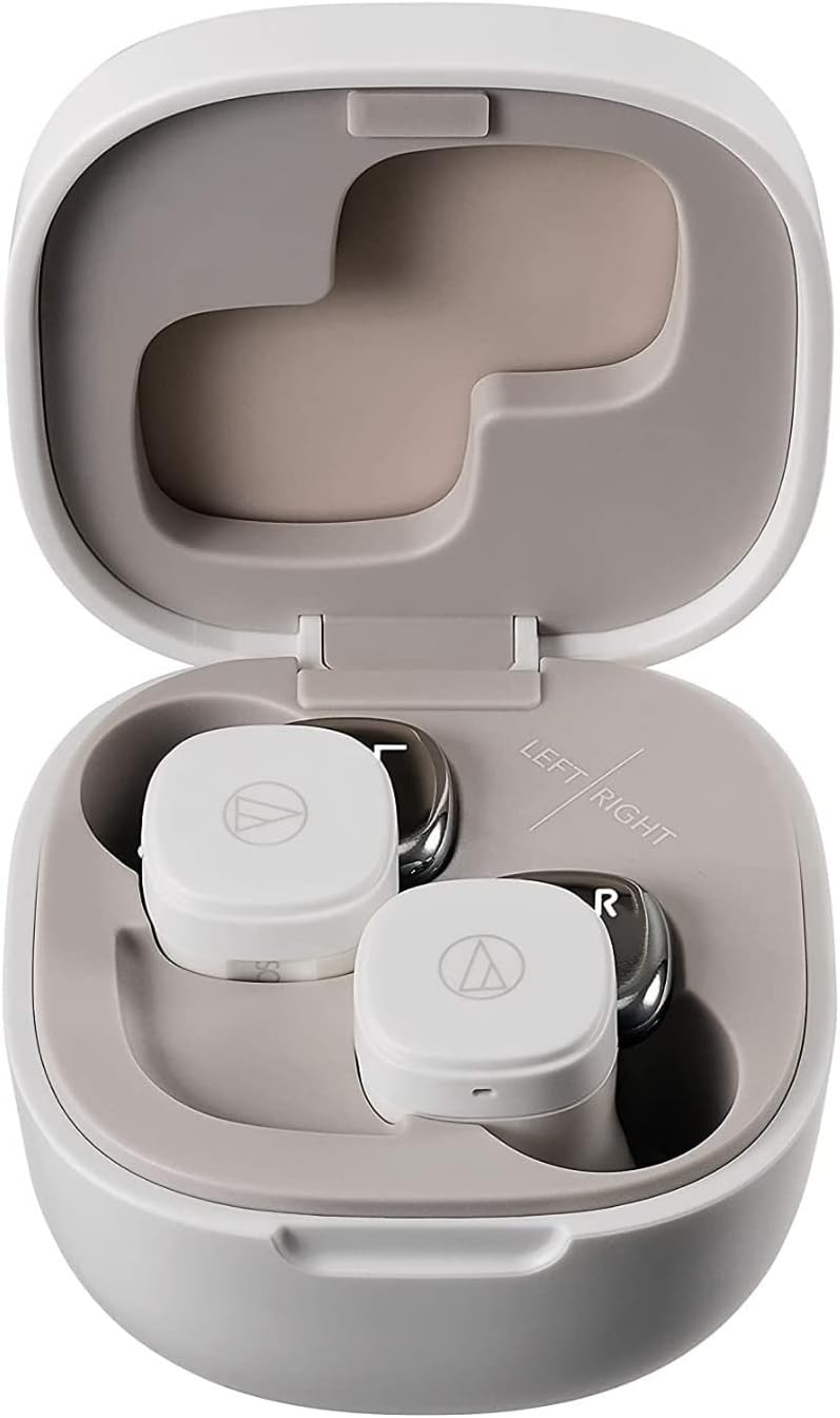 Audio-Technica ATH-SQ1TWWH Auriculares intrauditivos inalámbricos, color blanco