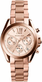 Michael Kors Bradshaw Reloj para Mujer, Reloj Cronógrafo de Acero Inoxidable para Mujer con Correa de Acero o Cuero