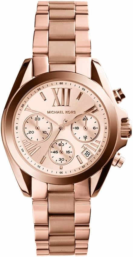 Michael Kors Bradshaw Reloj para Mujer, Reloj Cronógrafo de Acero Inoxidable para Mujer con Correa de Acero o Cuero