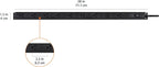 Amazon Basics Regleta protectora de sobretensiones, 9 tomacorrientes, resistente, metal, 600 julios, cable de extensión de 6 pies, montable, amplio espaciado, negro