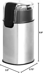 Amazon Basics Molinillo de café eléctrico rápido para uso doméstico, molinillo de granos de café y especias fácil de usar con cuchillas de acero inoxidable de alta resistencia