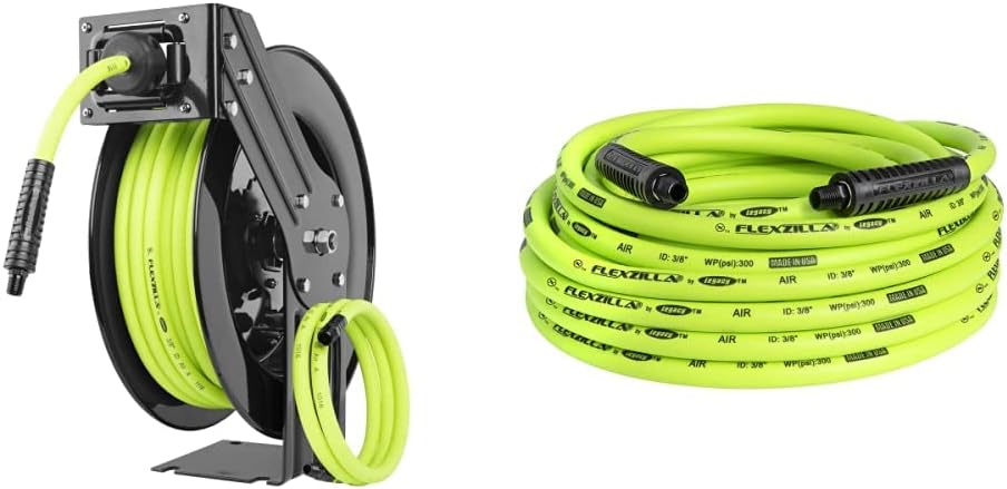 Flexzilla Carrete de manguera de aire retráctil de cara abierta, 3\...