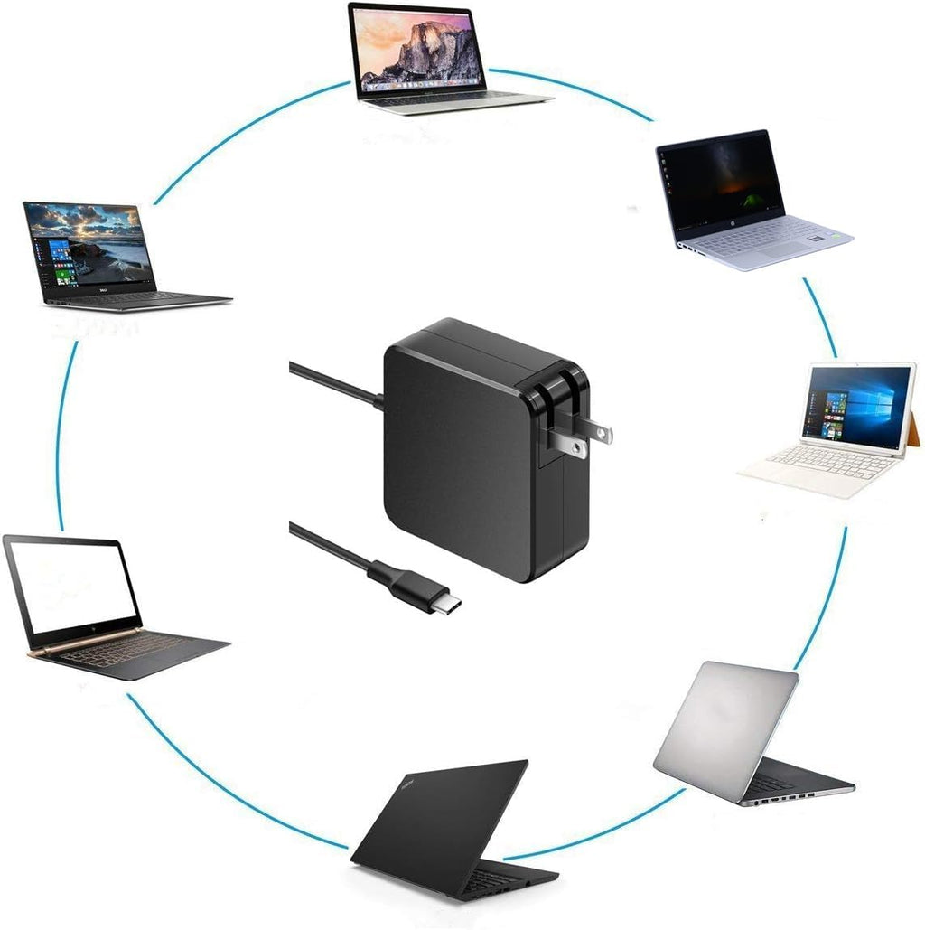 Adaptador de corriente USB C compatible con HP - 65 W y 45 W, soporta Spectre x360, Elite x2, Envy x360 y más