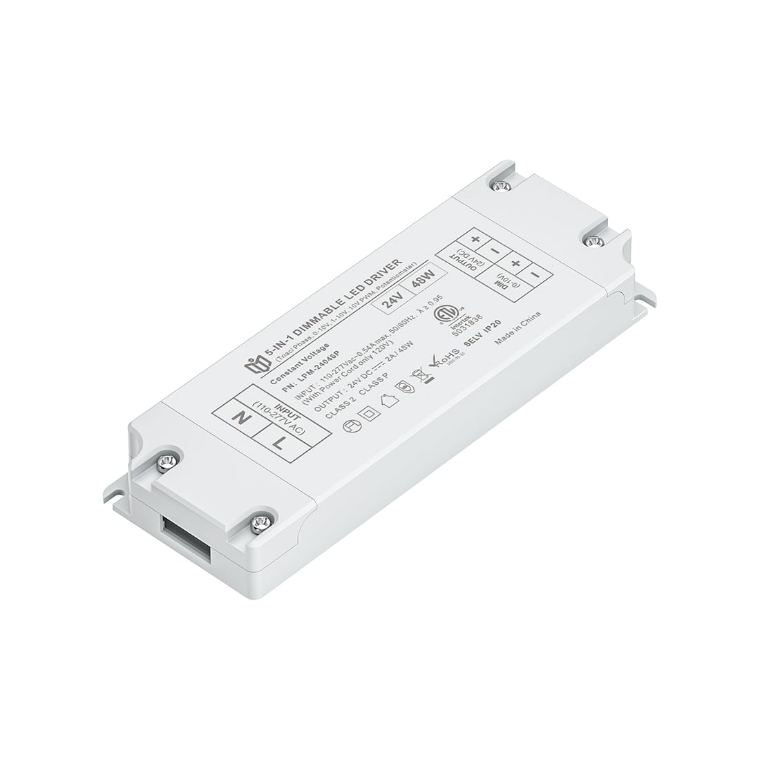 BTF-LIGHTING Fuente de alimentación regulable con certificación ETL de