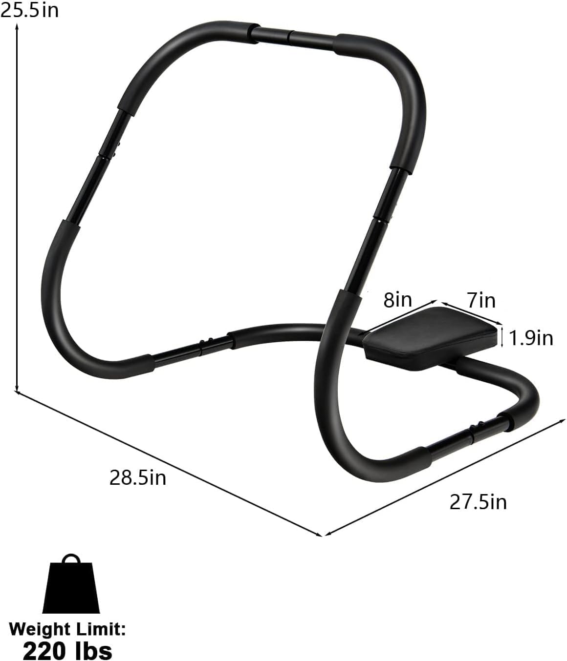 Equipo de abdominales para abdominales, rodillo abdominal, dispositivo asistente para sentarse, máquinas de entrenamiento abdominal para ejercicio en casa, fuerza central, negro