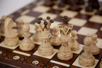 Juego de ajedrez de madera europeo hecho a mano con tablero de 21 pulgadas y piezas de ajedrez talladas a mano