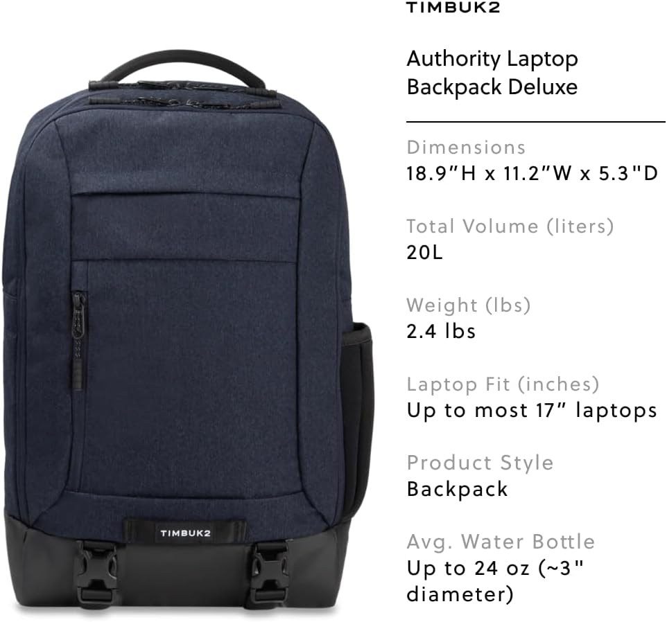 Timbuk2 Authority Mochila para laptop Deluxe, Tamaño único, Moderno