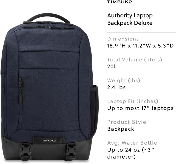 Timbuk2 Authority Mochila para laptop Deluxe, Tamaño único, Moderno