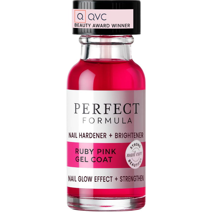 Perfect Formula Capa de gel rosa rubí, fortalecedor de uñas, tratam...