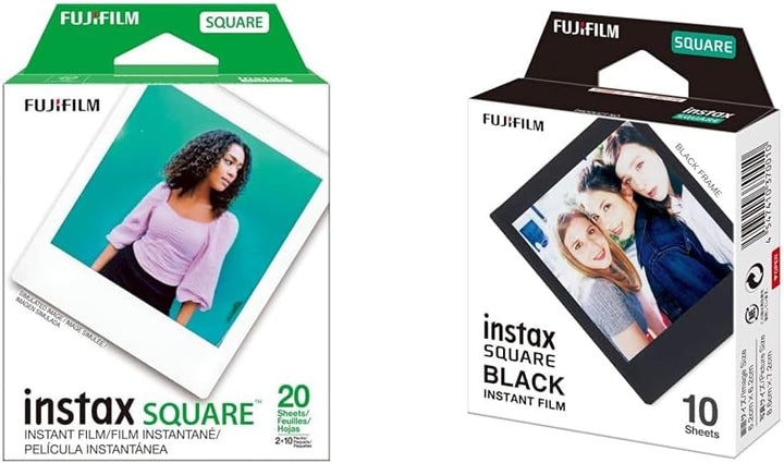 Fujifilm Película Instax Square Twin Pack (20 exposiciones) y pelíc...