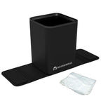 Cubo de basura para automóvil con 20 bolsas desechables, cubo de basura mediano de 0.8 galones con solapa de base de estabilidad y picos para jorobas de automóvil y pisos planos, contenedor