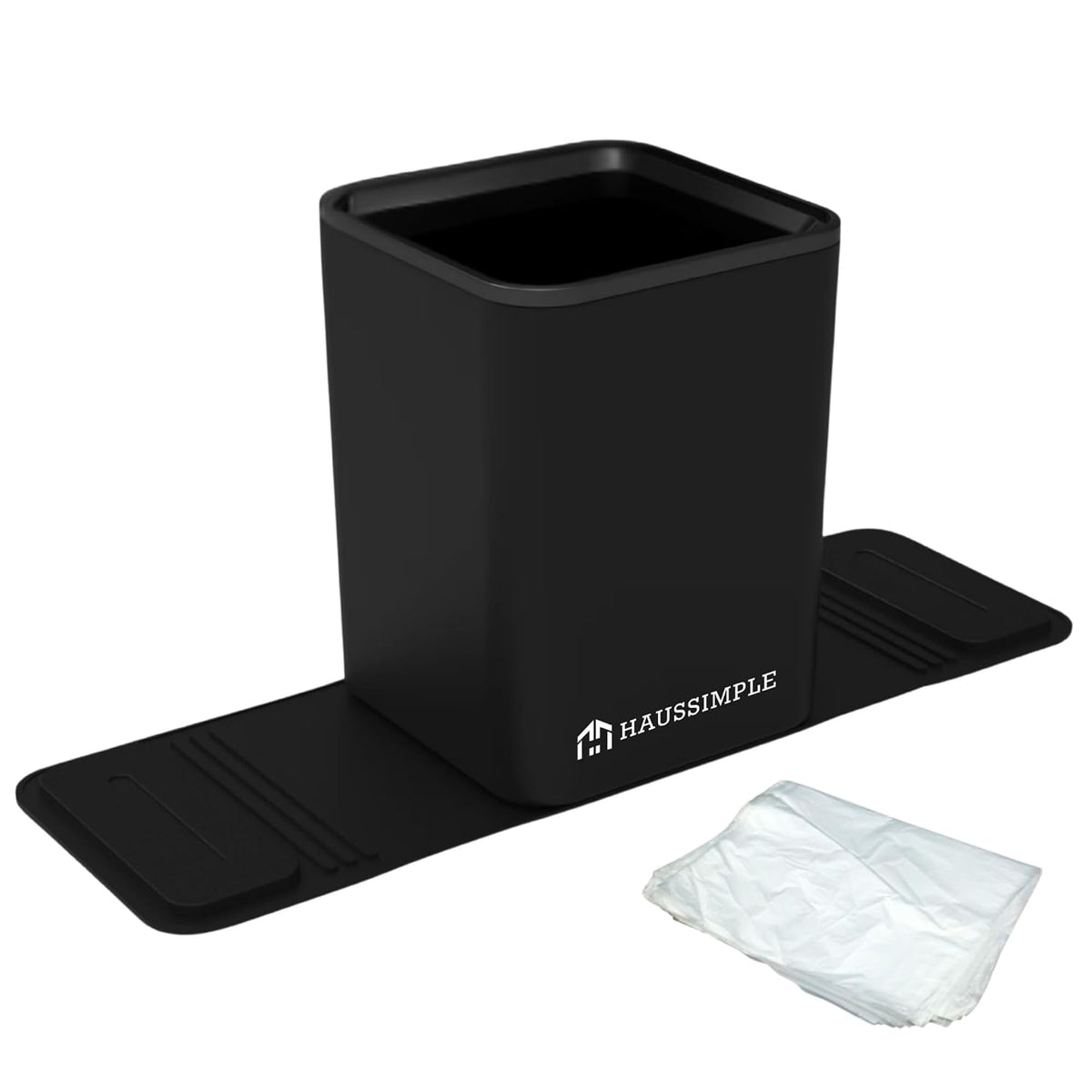 Cubo de basura para automóvil con 20 bolsas desechables, cubo de basura mediano de 0.8 galones con solapa de base de estabilidad y picos para jorobas de automóvil y pisos planos, contenedor