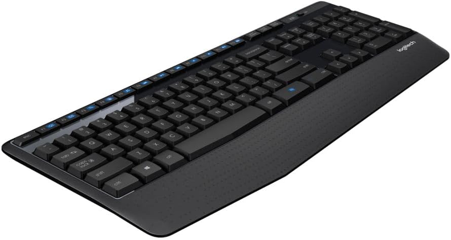 Logitech Teclado inalámbrico K345 - Teclado de tamaño completo con...