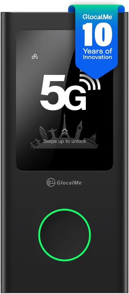 GlocalMe Numen Air 5G Punto de acceso móvil, punto de acceso WiFi p...