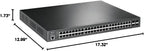 TP-Link TL-SG3452P | Switch PoE gestionado Gigabit L2+ de 48 puertos | 48